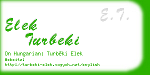 elek turbeki business card