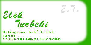 elek turbeki business card